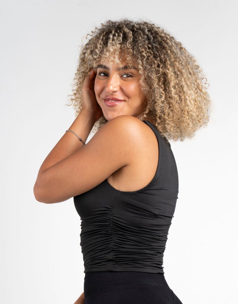 Beyond Women's Black Cinched sleeveless Top - Image 2